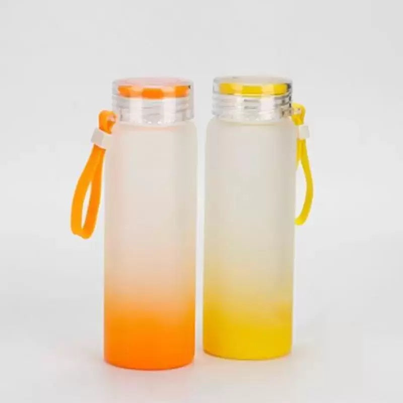 17oz Sublimation blank frosted glass Ombre gradient Tumblers Water Bottle