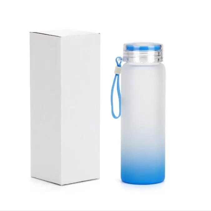 17oz Sublimation blank frosted glass Ombre gradient Tumblers Water Bottle