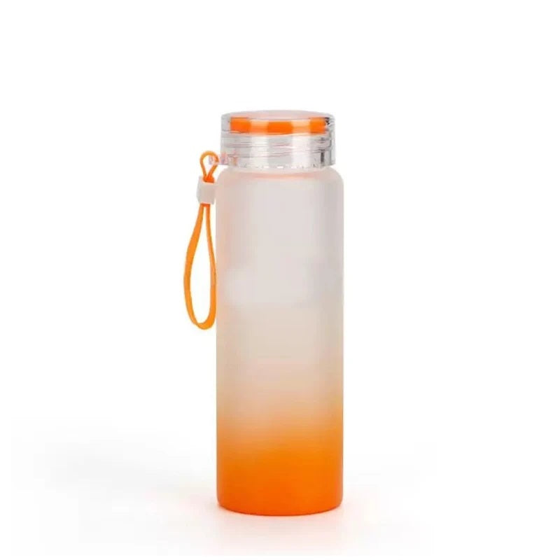17oz Sublimation blank frosted glass Ombre gradient Tumblers Water Bottle