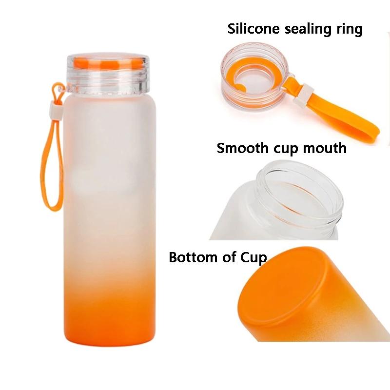 17oz Sublimation blank frosted glass Ombre gradient Tumblers Water Bottle