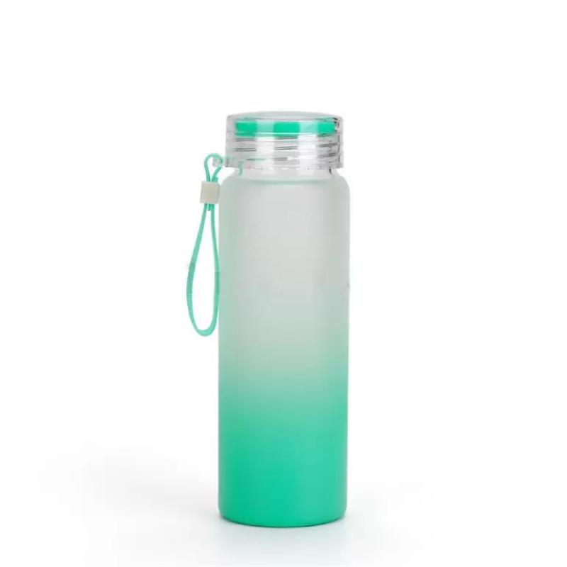 17oz Sublimation blank frosted glass Ombre gradient Tumblers Water Bottle